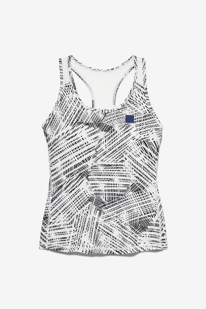 Fila Tank Top Foul Line Racerback Womens White - India GNC-632905